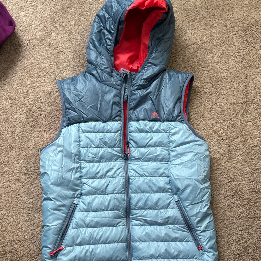 Adidas Kids Blue and Red Puffer Vest